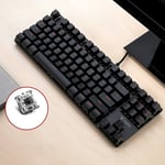 Rapoo V500 87-keys Alloy Edition Desktop Laptop Computer Game Esports Office Home Typing Metal Wired Mechanical Keyboard without Backlight,(Black Shaf