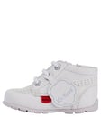 Kickers Baby Kick Hi Boot, White, Size 1 Younger