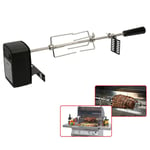 MNJM Universal Grill Rotisserie Kit Complete BBQ Kit with Spit Rod Meat Fork Electric Motor
