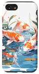 iPhone SE (2020) / 7 / 8 four koi fish japanese carp asian goldfish flowers lily pads Case