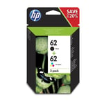 2x Original HP 62 Black & Colour Ink Cartridges For OfficeJet 5746 Printer