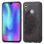 LLLi Mobile Accessories for HUAWEI Embossed Mandala Pattern Magnetic PC + TPU + Fabric Shockproof Case for Huawei Honor 10 Lite(Black) (Color : Black)