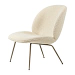 GUBI Beetle lounge chair fully upholstered conic base Dora bouclé 0002-antique brass
