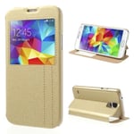 Fönsterfodral "sand" Till Samsung Galaxy S5 - Champagne Guld