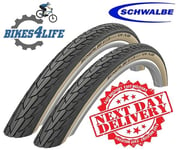 2  Schwalbe Road Cruiser 27 x 1 1/4  Gumwall Tyres & Presta Tubes Next Day