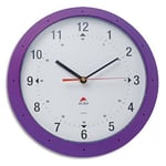 Alba Horloge murale à quartz Hornew - cadre violet diamètre 30 cm alimentation pile 1,5V non fournie