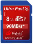 8GB Memory card for Panasonic Lumix DMC G9, G9L camera | Class 10 90MB/s SDHC