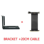 Bracket 20CM Cable Support de carte graphique en aluminium pour châssis, câble d'extension, Vertical, latéral, droit, ATX intégré, câble adaptateur PCIE fixe Nipseyteko