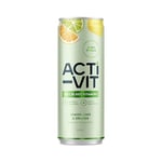Acti-Vit Sparkling Flavoured Vitamin Water Cans with B Vitamins B5, B6, B9, B12, Vitamin C, Vitamin D, Zinc & Magnesium Zero Sugar 12x 330ml Lemon Lime & Orange Flavour