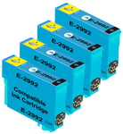 4xCyan Compatible 29XL Ink Cartridges For Epson XP445 XP247 XP345