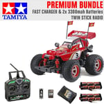 Tamiya RC 58685 Comical Hotshot (GF-01CB) 4x4 1:10 Premium Stick Radio Bundle