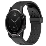 Garmin Fenix 5S Silikon Klockarmband med Magnetlås - Svart