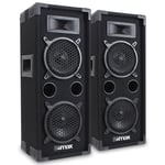 2x MAX Dual 6" Bedroom Studio House Party Disco Speakers DJ Sound Setup 1200W
