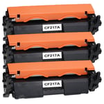 3-Pack DOREE Toner sans Chips Remplace HP CF217A | Pour HP LaserJet Pro M102a, M102w, MFP M130a, M130nw, M130fn, M130fw | Noir