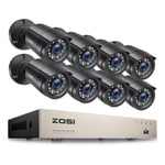 ZOSI 8CH FULL HD 1080P CCTV Camera Home Security System Outdoor H.265+ DVR 2.0MP
