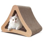 ScratchMe 3-Sided Triangle Cat Scratching Post Scratcher Cardboard, Recycle Corrugated Vertical Cat Board Pads prevents Furniture Damage, Triangular, A Red Milk Box