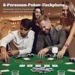 Pokermatta 120 x 120 cm Texas Holdem pokerbordsöverdrag hopfällbart för 8 spelare med dryckeshållare grön