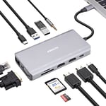 2BSON 11 in 1 USB C Hub, Multiport Adapter to 4K HDMI, Ethernet,100W PD, USB3.1 Ports, MicroSD/TF for MacBook, iPad Pro, Dell, HP, Surface