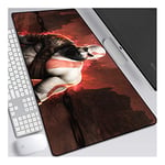 ITBT God of War Speed Gaming Mouse Pad,XXL Anime Mouse Mat,800x300mm, Extra Large Mousepad with Non-Slip Rubber Base,3mm Stitched Edges,for Computer PC,E