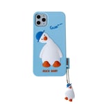 YUJINQ Soft Silicone Slim Fit Lovely Duck Cute Cartoon Lovely Fashion Cover,Cool Cases for Kids Boys Girls (iPhone Xs Max,Blue Duck)