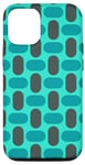 Coque pour iPhone 12/12 Pro Turquoise Teal Blue Rounded Rectangles Ovals Ellipse Pattern