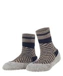 FALKE Women's Cosyshoe Herringbone Slipper Socks Virgin Wool Black Grey Navy Blue Thick Warm Patterned With Printed Silicone Nubs On Soles For An Improved Grip 1 Pair