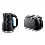 Russell Hobbs Honeycomb Kettle and 2 Slice Toaster, Black