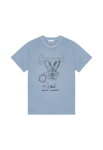 GANNI Re-cut Basic Cotton Jersey Relaxed T-shirt Blå