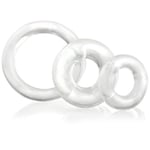 Screaming O RingO Clear Set Of 3 Cock/Penis Rings Male Sex Toy