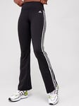 adidas Women's Train Essentials 3 Stripe Flared Tights- Black, Black, Size 2Xs, Women