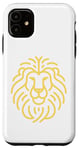 Coque pour iPhone 11 Majestueux dessin au trait d'un lion doré
