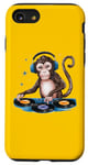 Coque pour iPhone SE (2020) / 7 / 8 Monkey Casque de DJ amusant pour homme, femme, enfant