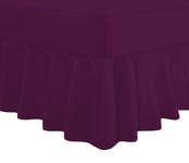 Every Thread Counts - Extra Deep Single Valance Fitted Sheet, Made with Poly cotton Fade Resistant Material - Smooth Durable and Easy Care Fitted Bed Sheet with No Shrinkage (Purple)