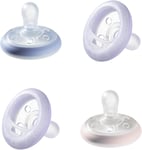 Tommee Tippee Breast-Like Soother Night, Glow in the Dark, 6-18m, Pack of 4 Dum