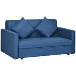 Convertible 2 Seater Sofa Bed with 2 Cushions Storage Living Room