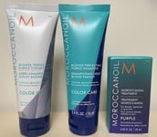 Moroccanoil purple Blonde Perfecting Set - treatment shampoo & conditioner - New