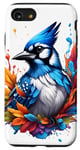 Coque pour iPhone SE (2020) / 7 / 8 Écran anti-éclaboussures coloré Blue Jay Portrait