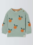 John Lewis Baby Oranges Knitted Jumper, Green/Multi