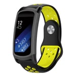 Samsung Gear Fit2 Pro två-färgat mjukt silikonarmband - Svart / Gul