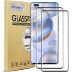 AOKUMA Honor 30 Pro 5G Tempered Glass Screen Protector, Premium 3D Curved Edge Guard Film, Edge to Edge Full Screen Cover, work with most case (Black Edge)