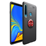 Samsung Galaxy A9 (2018) kickstand case with finger ring - Black / Red