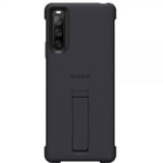 Sony Original Xperia 10 IV Skal Style Cover with Stand Svart