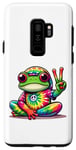 Coque pour Galaxy S9+ Signe de la paix grenouille tie-dye amusant hippie cool pour garçons et filles