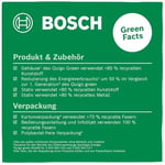 Bosch cross line laser Quigo Green with tripod (green laser for better visibility, housing made of recycled plastic, in E-Commerce cardboard box)