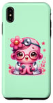 Coque pour iPhone XS Max Fond vert avec mignon pieuvre Docteur en rose