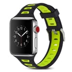 Silikone urrem kompatibel med Apple Watch, 42mm, Sort, Gul