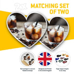 2 x Heart Stickers 10 cm - Black Russian Cocktail Vodka Coffee  #21241