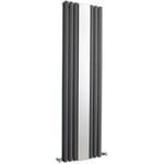 Hudson Reed Revive Double Vertical Radiator Mirror 1800mm x 499mm Anthracite