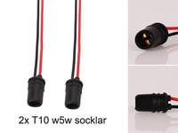 T10 w5w led / halogen kontakter / sockel fattning 2-pack mjuka