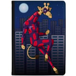 Azzumo Superhero Giraffe Cartoon Faux Leather Case Cover/Folio for the Apple iPad 10.2 (2020) 8th Generation
